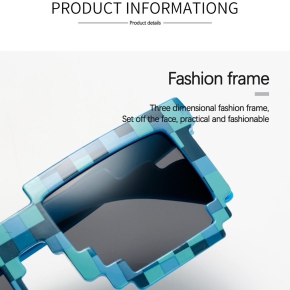 5/25 kids Minecraft themed sunglasses 2 colors avail Green or Blue new in pack. - Picture 9 of 14